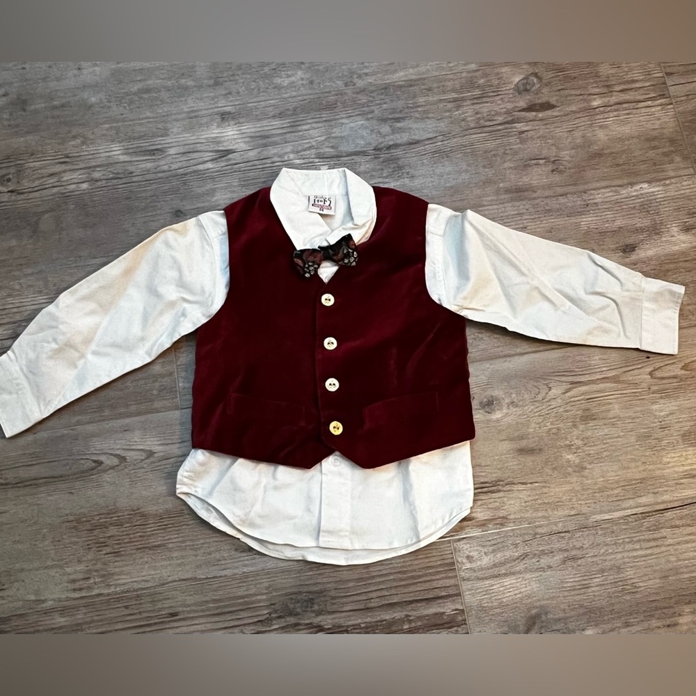 Toddler shirt, vest, and bow tie US 18-24 m